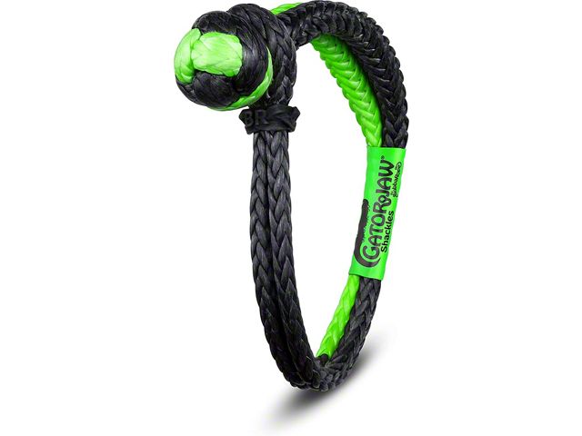 Bubba Rope 3/8-Inch NexGen Gator-Jaw Synthetic Soft Shackle; Green/Black