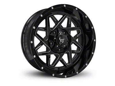 Buck Commander Caliber Gloss Black Milled Edges 6-Lug Wheel; 20x10; -25mm Offset (04-15 Titan)