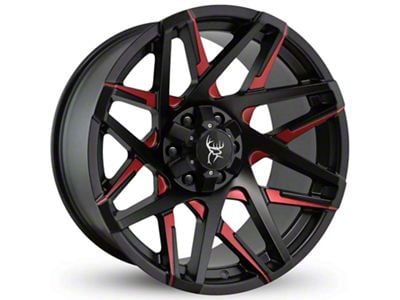 Buck Commander Canyon Satin Black Milled Face with Red Clear 6-Lug Wheel; 20x9; 0mm Offset (04-15 Titan)