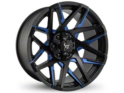 Buck Commander Canyon Satin Black Milled Face with Blue Clear 6-Lug Wheel; 20x10; -25mm Offset (04-15 Titan)