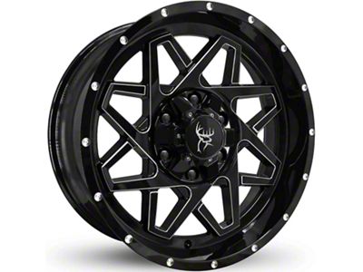 Buck Commander Gridlock Gloss Black with Milling Wheel; 20x10; -25mm Offset (04-15 Titan)