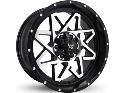 Buck Commander Gridlock Satin Black Machined Face Wheel; 20x10; -25mm Offset (04-15 Titan)