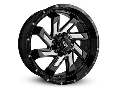 Buck Commander SAW Gloss Black Milled Face Wheel; 22x12; -44mm Offset (04-15 Titan)