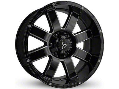 Buck Commander 8 Point Gloss Black Milled Edges Wheel; 20x9; -12mm Offset (10-24 4Runner)