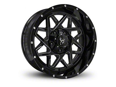 Buck Commander Caliber Gloss Black Milled Edges 6-Lug Wheel; 20x9; -10mm Offset (10-24 4Runner)