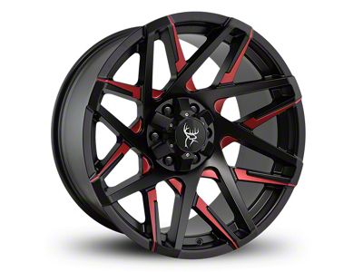 Buck Commander Canyon Satin Black Milled Face with Red Clear Wheel; 20x10; -25mm Offset (10-24 4Runner)