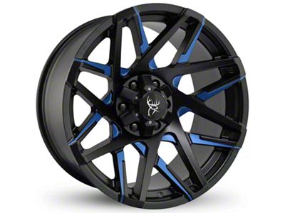 Buck Commander Canyon Satin Black Milled Face with Blue Clear Wheel; 20x9; 0mm Offset (03-09 4Runner)