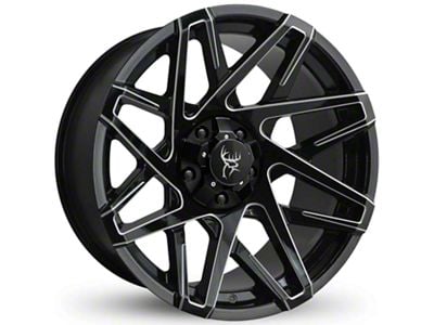 Buck Commander Canyon Gloss Black Milled Edges Wheel; 20x10; -25mm Offset (17-24 Titan)