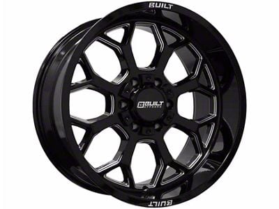 Built Off Road BTO-1 Gloss Black Milled 6-Lug Wheel; 20x9; 0mm Offset (04-15 Titan)