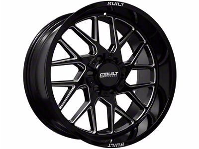 Built Off Road BTO-3 Gloss Black Milled 6-Lug Wheel; 20x9; 0mm Offset (04-15 Titan)