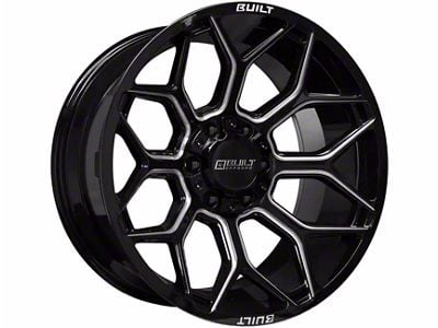 Built Off Road BTO-4 Gloss Black Milled 6-Lug Wheel; 22x10; -19mm Offset (04-15 Titan)