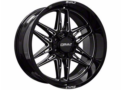 Built Off Road BTO-5 Gloss Black Milled 6-Lug Wheel; 22x12; -44mm Offset (04-15 Titan)