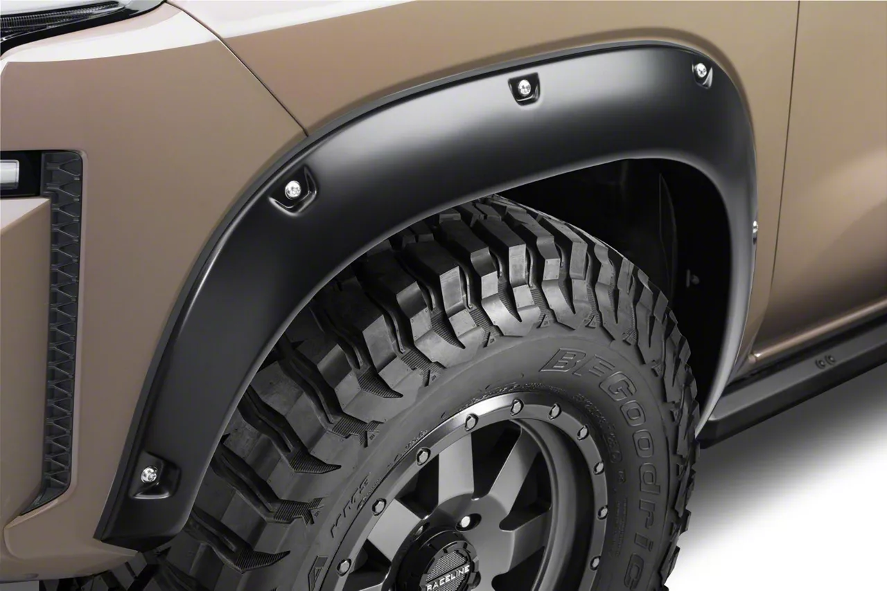 Bushwacker Frontier Pocket Style Fender Flares; Front and Rear; Matte