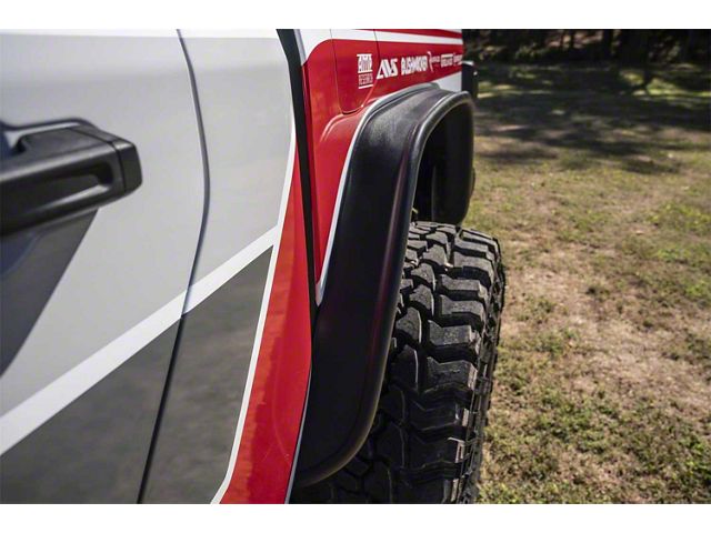 Bushwacker Flat Style Fender Flares; Rear; Textured Black (20-24 Jeep Gladiator JT)