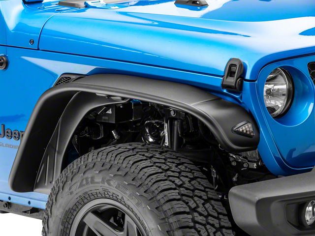 Bushwacker Flat Style Fender Flares; Textured Black (20-24 Jeep Gladiator JT)