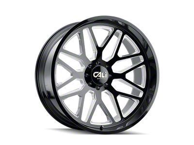 Cali Off-Road Invader Gloss Black Milled 6-Lug Wheel; 26x14; -76mm Offset (03-09 4Runner)