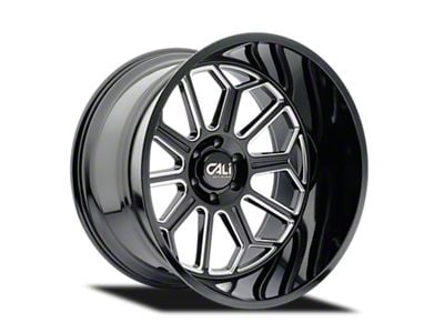 Cali Off-Road Auburn Gloss Black Milled 6-Lug Wheel; 24x14; -76mm Offset (04-15 Titan)