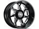 Cali Off-Road Sevenfold Gloss Black Milled 6-Lug Wheel; 22x12; -51mm Offset (04-15 Titan)