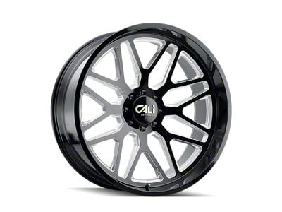 Cali Off-Road Invader Gloss Black Milled 6-Lug Wheel; 24x14; -76mm Offset (05-15 Tacoma)