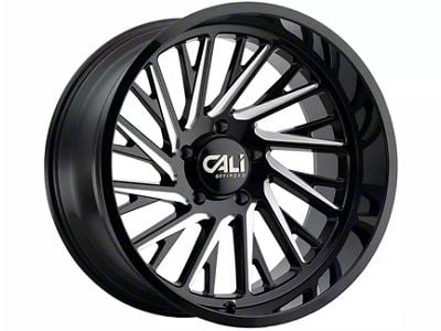 Cali Off-Road Purge Gloss Black Milled Spokes 6-Lug Wheel; 22x12; -51mm Offset (2024 Tacoma)