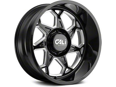 Cali Off-Road Sevenfold Gloss Black Milled 6-Lug Wheel; 20x10; -25mm Offset (2024 Tacoma)