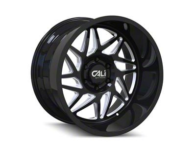 Cali Off-Road Gemini Gloss Black Milled 6-Lug Wheel; 22x12; -51mm Offset (22-24 Bronco Raptor)