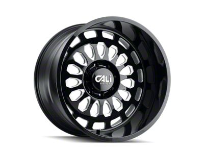 Cali Off-Road Paradox Gloss Black Milled 6-Lug Wheel; 20x12; -51mm Offset (22-24 Bronco Raptor)