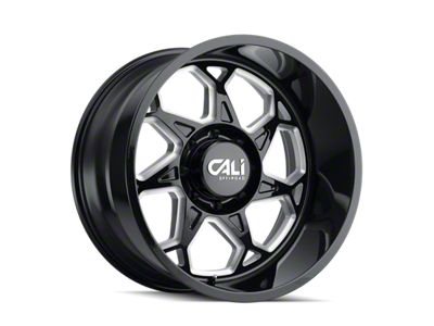 Cali Off-Road Sevenfold Gloss Black Milled 6-Lug Wheel; 22x12; -51mm Offset (22-24 Bronco Raptor)