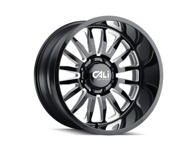 Cali Off-Road Summit Gloss Black Milled 6-Lug Wheel; 24x14; -76mm Offset (22-24 Bronco Raptor)