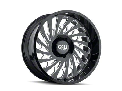 Cali Off-Road Switchback Gloss Black Milled 6-Lug Wheel; 20x10; -30mm Offset (21-24 Bronco, Excluding Raptor)