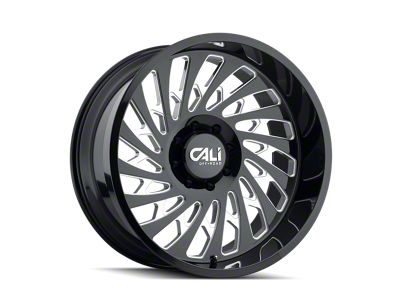 Cali Off-Road Switchback Gloss Black Milled 6-Lug Wheel; 20x12; -51mm Offset (22-24 Bronco Raptor)