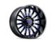 Cali Off-Road Summit Gloss Black Milled with Prism Blue Wheel; 22x12; -51mm Offset (20-24 Jeep Gladiator JT)