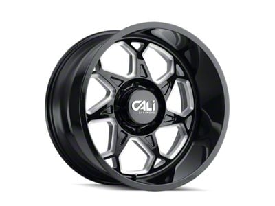 Cali Off-Road Sevenfold Gloss Black Milled Wheel; 20x10; -25mm Offset (22-24 Jeep Grand Cherokee WL)