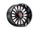 Cali Off-Road Summit Gloss Black Milled with Prism Red Wheel; 22x12; -51mm Offset (11-21 Jeep Grand Cherokee WK2)