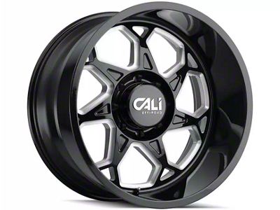 Cali Off-Road Sevenfold Gloss Black Milled 6-Lug Wheel; 24x12; -51mm Offset (16-23 Tacoma)