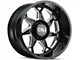 Cali Off-Road Sevenfold Gloss Black Milled 6-Lug Wheel; 22x12; -51mm Offset (16-24 Titan XD)