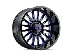 Cali Off-Road Summit Gloss Black Milled with Prism Blue 6-Lug Wheel; 24x14; -76mm Offset (16-24 Titan XD)