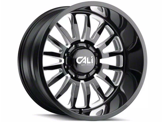 Cali Off-Road Summit Gloss Black Milled 6-Lug Wheel; 20x9; -12mm Offset (16-24 Titan XD)