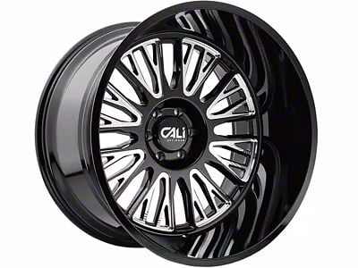 Cali Off-Road Vertex Gloss Black Milled 6-Lug Wheel; 20x10; -25mm Offset (16-24 Titan XD)