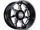 Cali Off-Road Sevenfold Gloss Black Milled 6-Lug Wheel; 22x12; -51mm Offset (22-24 Tundra)