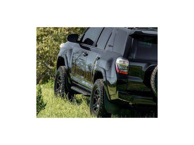 Cali Raised LED Step Edition Bolt On Rock Sliders with Bed Liner Filler Plate; Raw (10-24 4Runner)