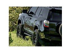 Cali Raised LED Step Edition Bolt On Rock Sliders with Kickout and Textured Black Filler Plate; Bed Liner Coating (10-24 4Runner)