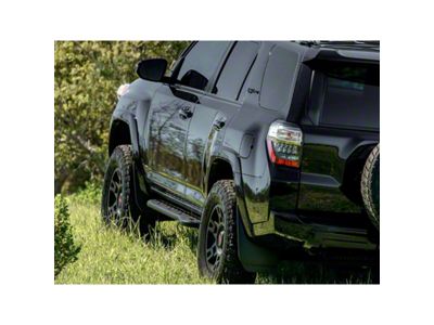 Cali Raised LED Step Edition Bolt On Rock Sliders with Powder Coat Filler Plate; Bed Liner Coating (10-24 4Runner)