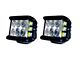 Cali Raised LED 27W Side Shooter LED Pod Lights with Low Profile Hood Hinge Mounting Brackets (05-15 Tacoma)