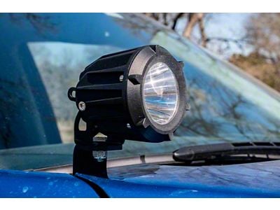 Cali Raised LED 3.50-Inch Round Cannon LED Pod Lights with Ditch Mounting Brackets and Blue Backlight Switch (05-15 Tacoma)