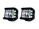 Cali Raised LED 27W Side Shooter LED Pod Lights with Low Profile Hood Hinge Mounting Brackets (16-23 Tacoma)