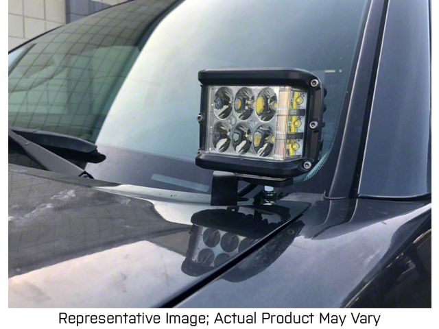 Cali Raised LED 3x2-Inch 18W LED Lights with Ditch Mounting Brackets and Small Blue Backlight Switch (16-23 Tacoma)