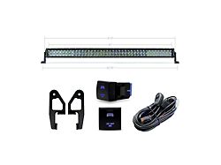 Cali Raised LED Premium Roof Rack Front 42-Inch White Dual Row LED Light Bar Kit; Combo Beam (24-25 Tacoma Double Cab)