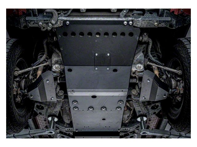 Cali Raised LED Steel Complete Skid Plate Collection; Black (05-15 Tacoma)