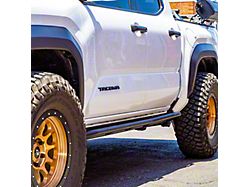 Cali Raised LED Trail Edition Rock Sliders; Textured Black (2024 Tacoma Double Cab)